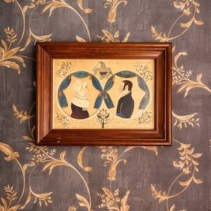 "Portrait of Elijah and Hannah Robinson'' by Ruby Devol Fitch Wood Framed 9"x7"
